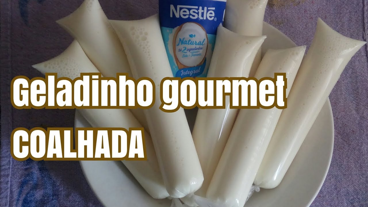GELADINHO GOURMET DE COALHADA CREMOSA, SACOLÉ DE COALHADA