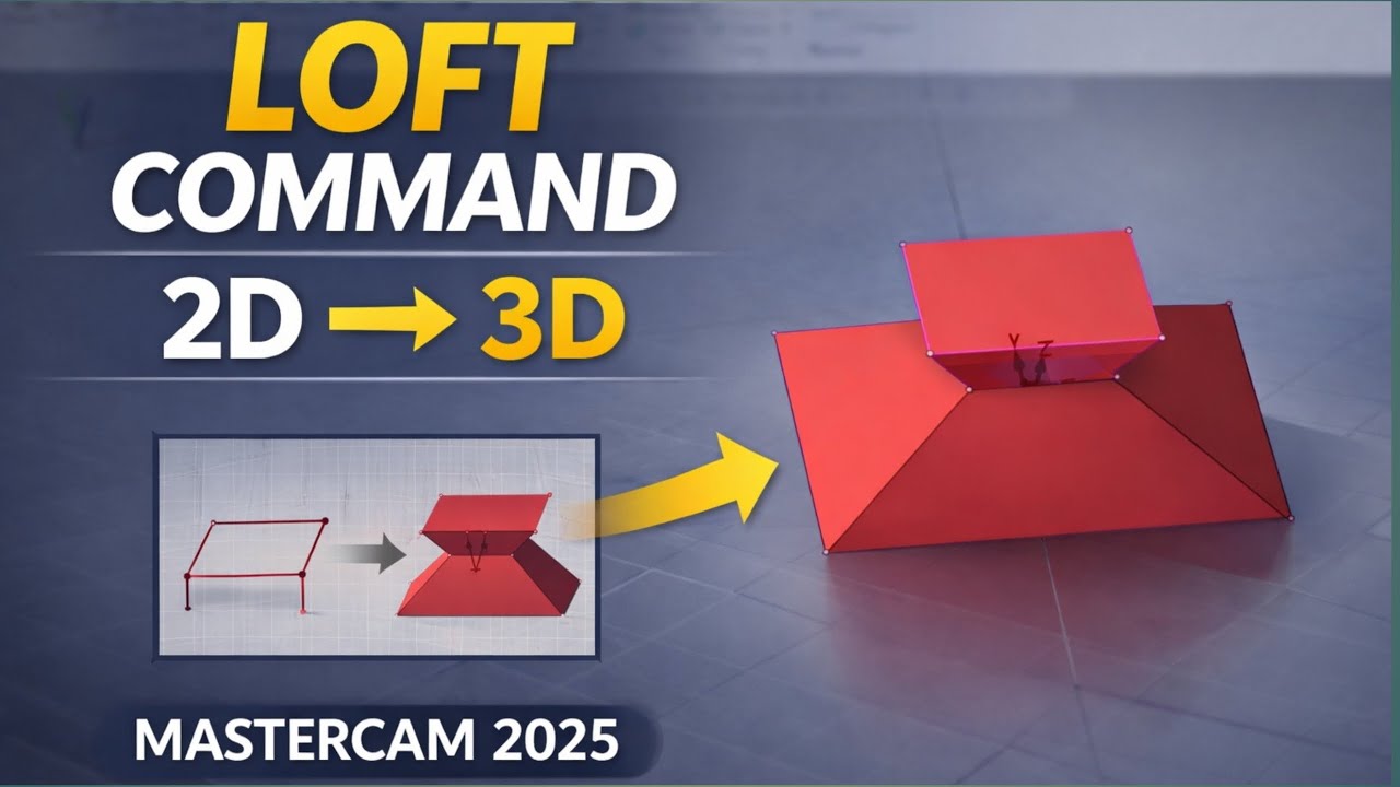 Loft Command in Mastercam | Mastercam 3D Modeling Tutorial for Beginners