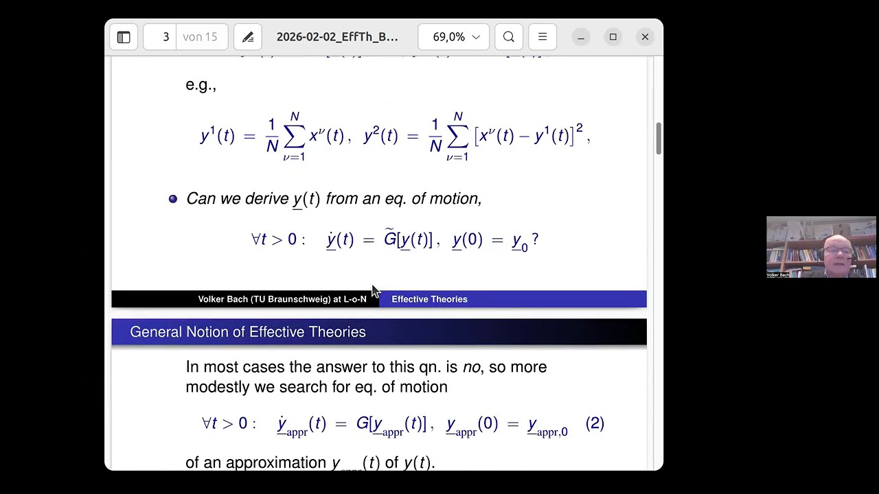 Volker Bach - Description of Many-Particle Systems by Effective Theories