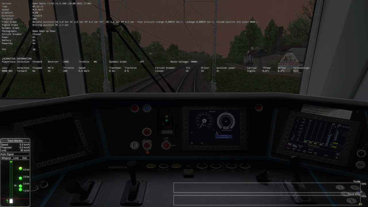 Open Rails CZ/SK test in Timetable Mode Route Northern Poland
