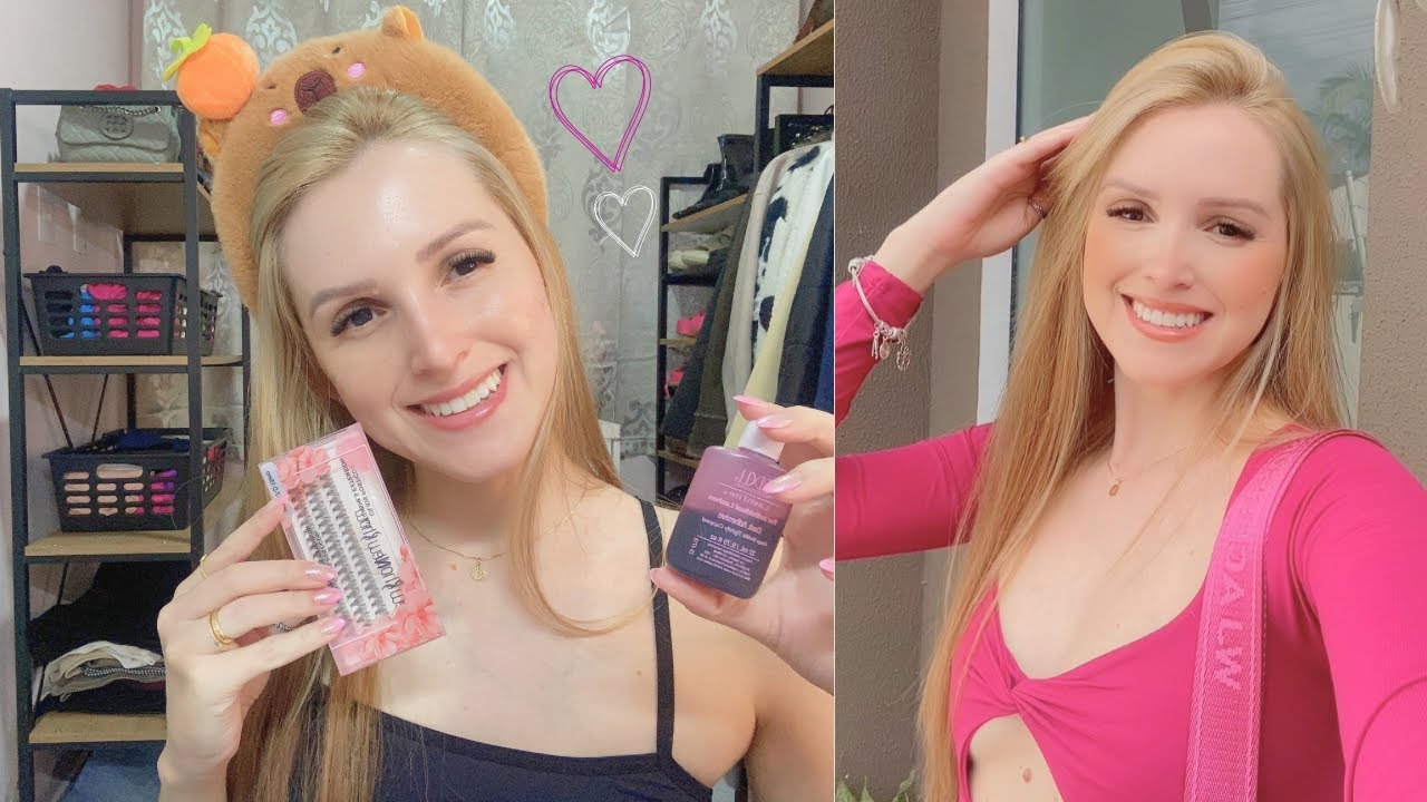 COMO FAZER EXTENSÃO DE CÍLIOS EM CASA | TUFINHO  COM COLA ARDELL