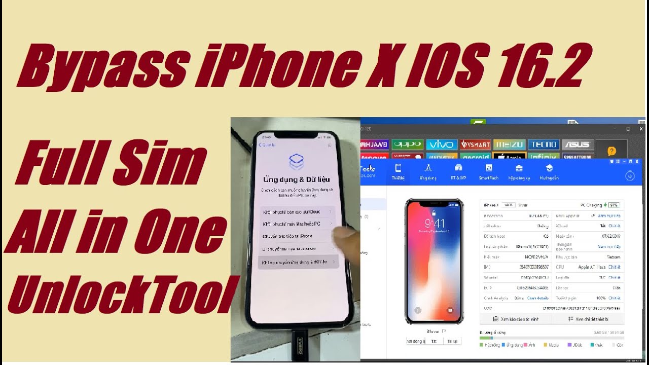 Bypass iPhone X IOS 16.2  Mật khẩu Full Sóng Ok bằng UnlockTool #bypassios16