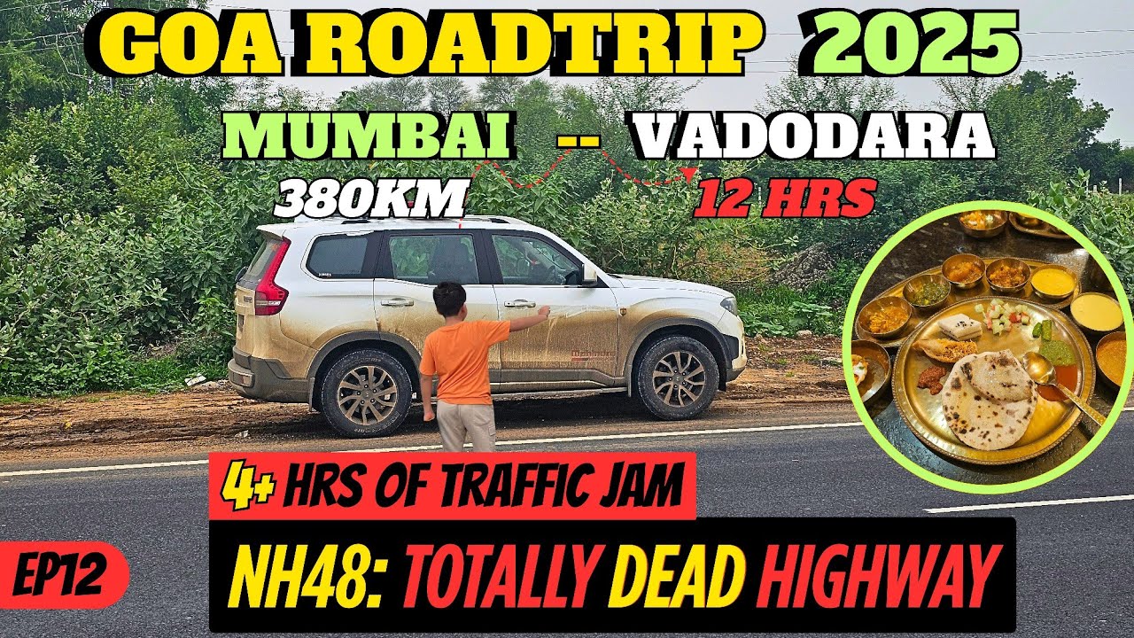 Delhi to Goa By Road | EP12: Mumbai to Vadodara by NH48 | WORST TRAFFIC EVER #travelvlog #mumbai
