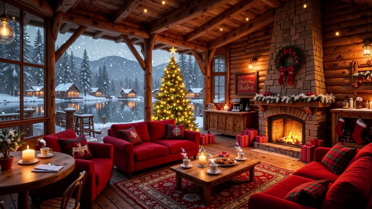 Peaceful Holiday Winter Jazz Music in Coffee Shop Ambience ⛄ Relaxing Jazz for Focus & Study