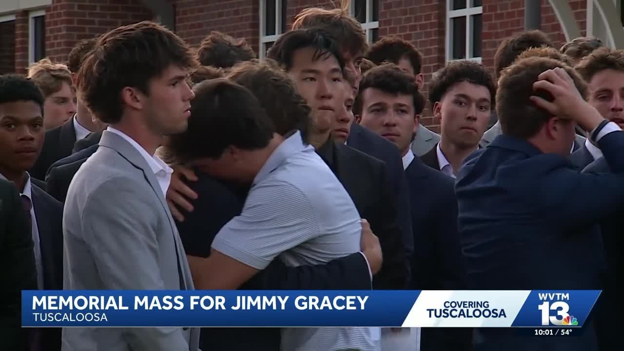 Friends, fraternity brothers remember Jimmy Gracey during memorial mass at the University of Alabama