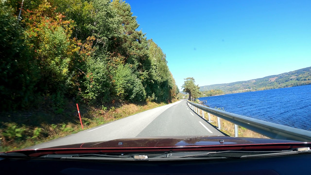 Drivelapse, Norway, Fv245 from Jevnaker to Dokka