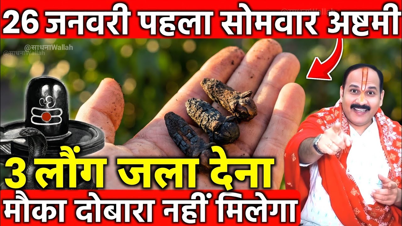 26 जनवरी साल 2026 का पहला सोमवार अष्टमी तिथि के दिन 3 लौंग वाला उपाय जरुर करे || Pradeep Ji Mishra