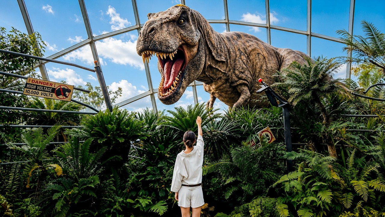 Jurassic World Singapore в Gardens by the Bay | Пешеходная прогулка 4K и влог