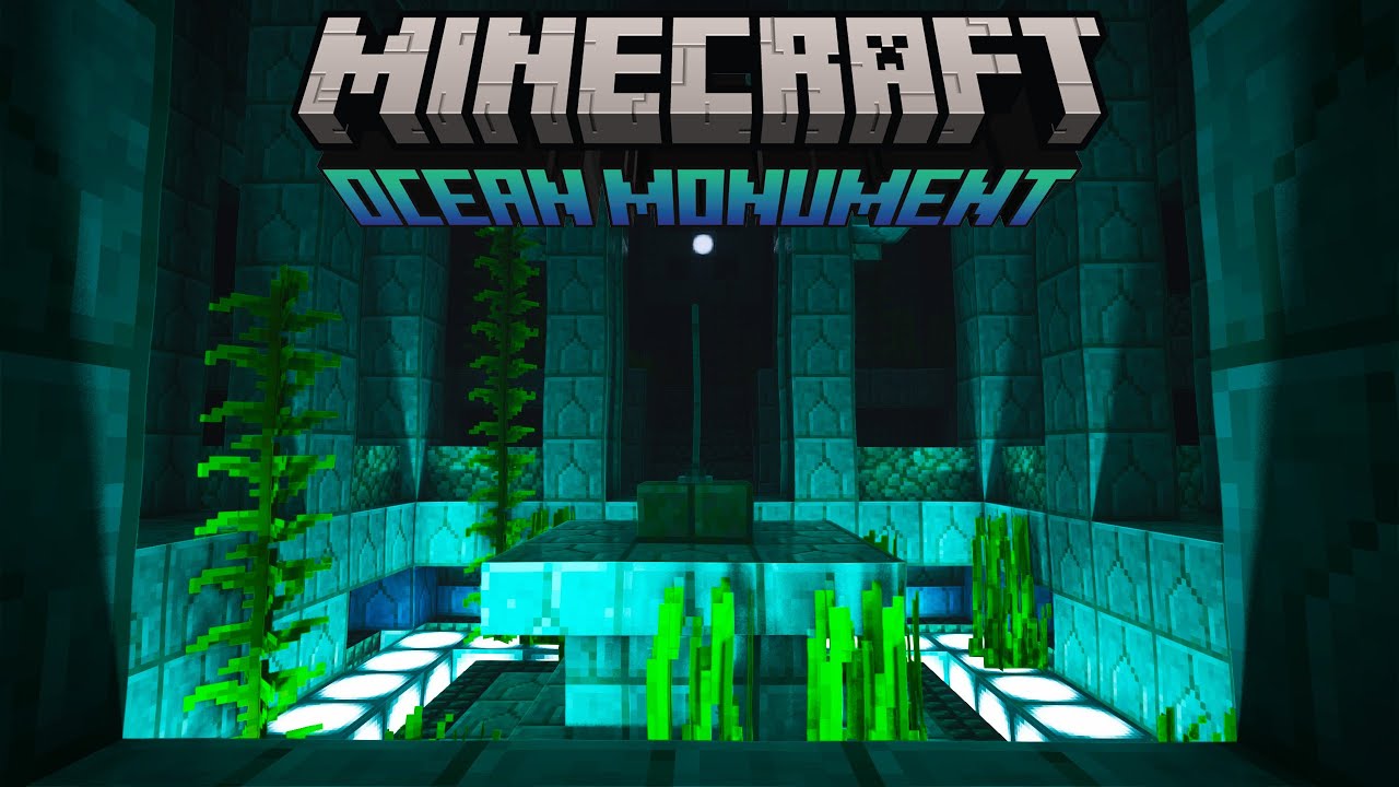Minecraft Yungs Ocean Monument Mod Exploration with Rethinking Voxels Shaders