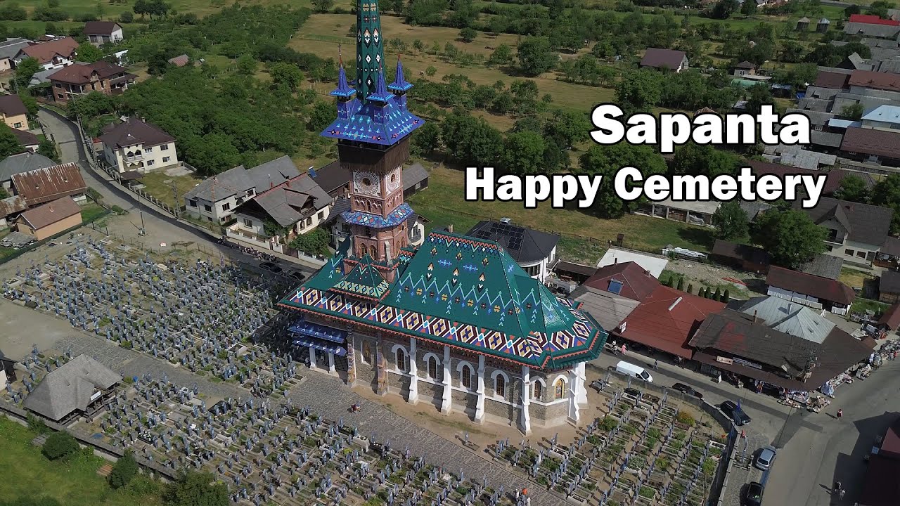 🇷🇴 Săpânța Happy Cemetery Romania | 4K Drone Footage | Unique Aerial View