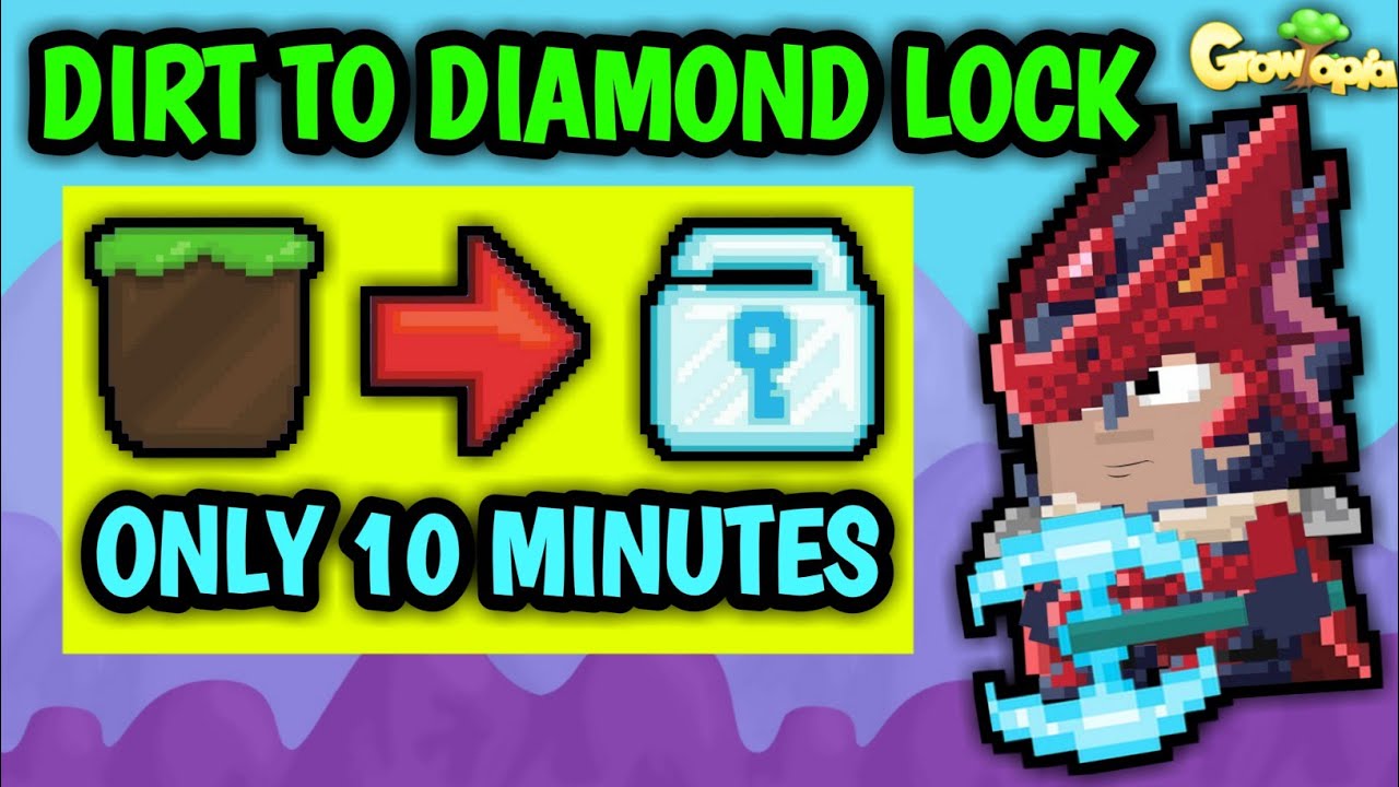 Dirt to Diamond Lock in 10 Minutes | Growtopia