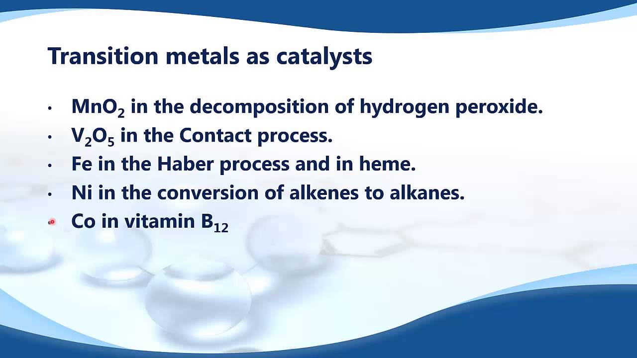 13.2.7 13.2.8 Transition metals catalysts