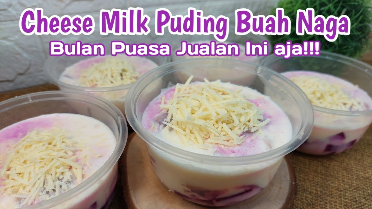 Bulan Puasa Jualan Cheese Milk Puding Buah Naga Aja !!! Bikinnya Gampang || Noey Cooking
