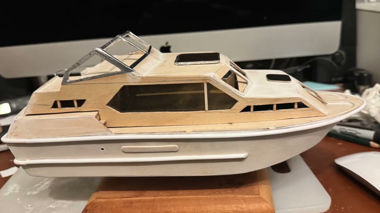 Scratch build of 1:32 scale model of Haines 32 Motor Cruiser