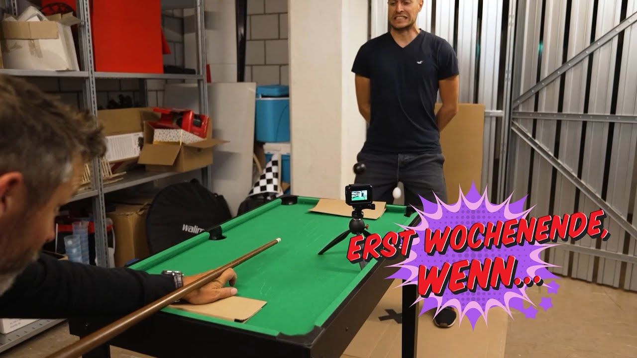 Erst Wochenende, wenn... – der Team-Billard-Trickshot