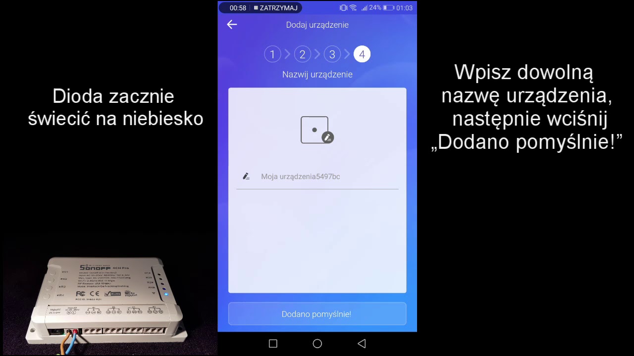 Sonoff 4CH Pro instrukcja parowania eWeLink