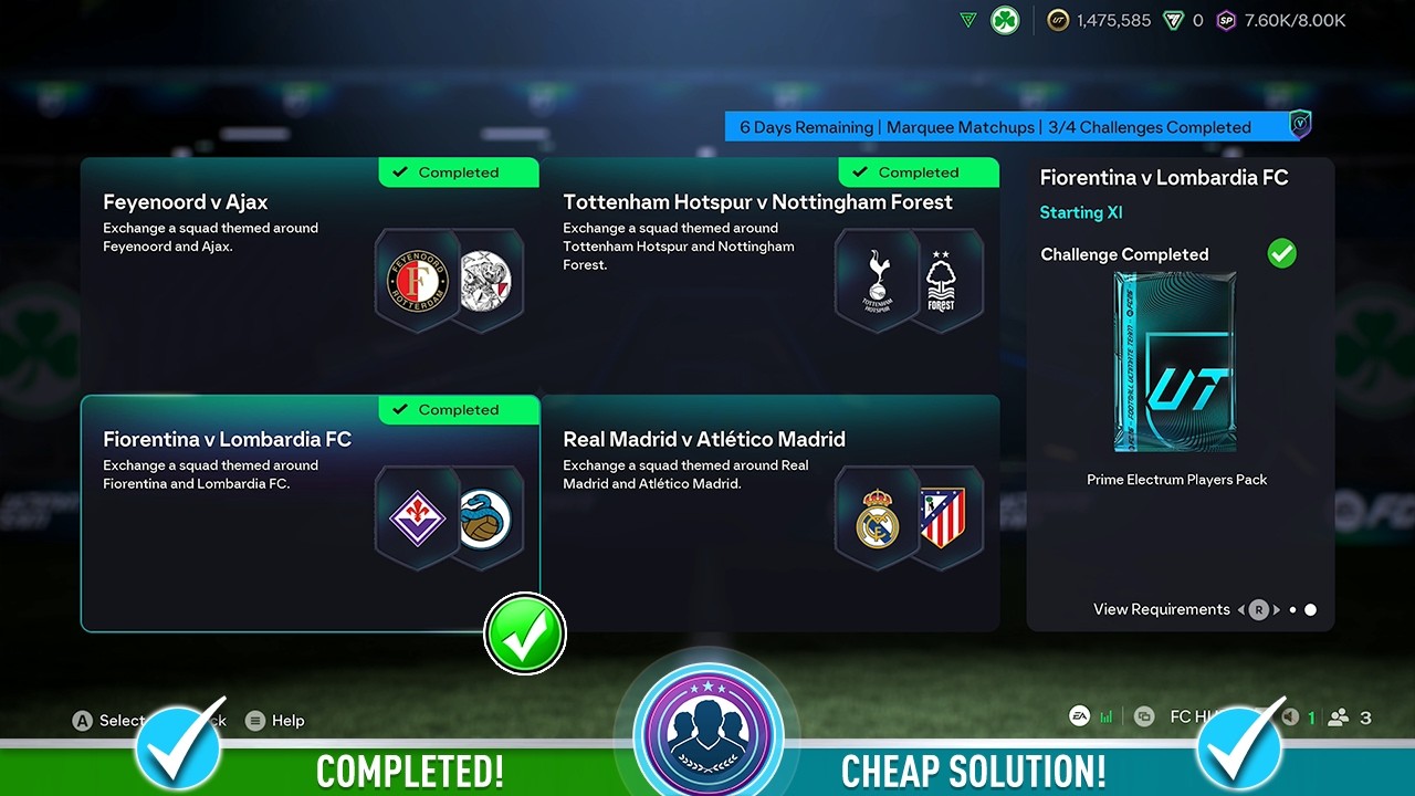 Матчи FC 26 Marquee &mdash; Фиорентина &mdash; Ломбардия FC SBC &mdash; дешевое решение и советы