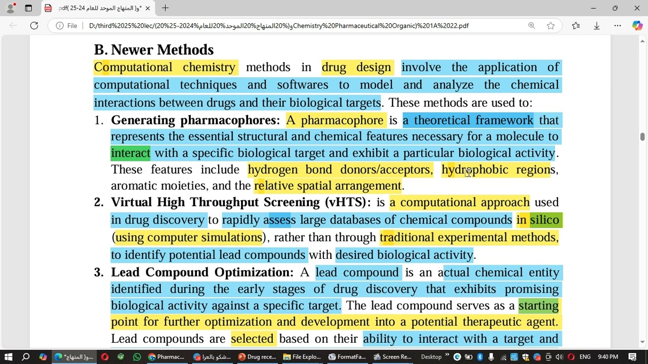 Newer methods of drug design and forces of drug interaction تقويمي 2025