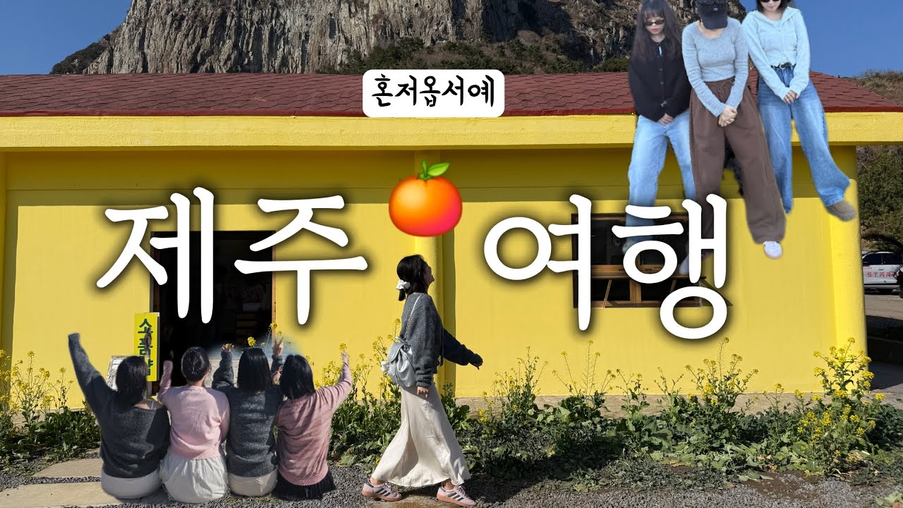[내야여행v-log] 2026년 2월 직장인의 설 연휴 연차갈기고 임산부&친구들과 함께 떠난 제주도 우정여행 월정리도민상회+안도르+유채꽃+산방산카페+두쫀쿠+제주동쪽여행