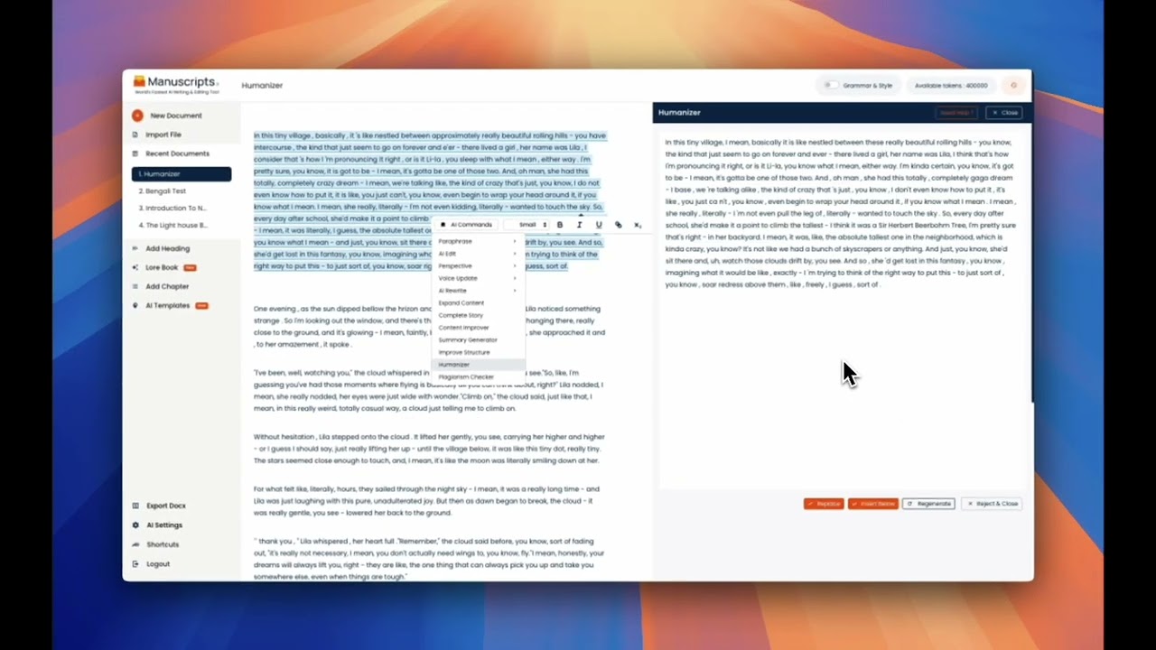 Manuscripts.ai - How to humanize your content?