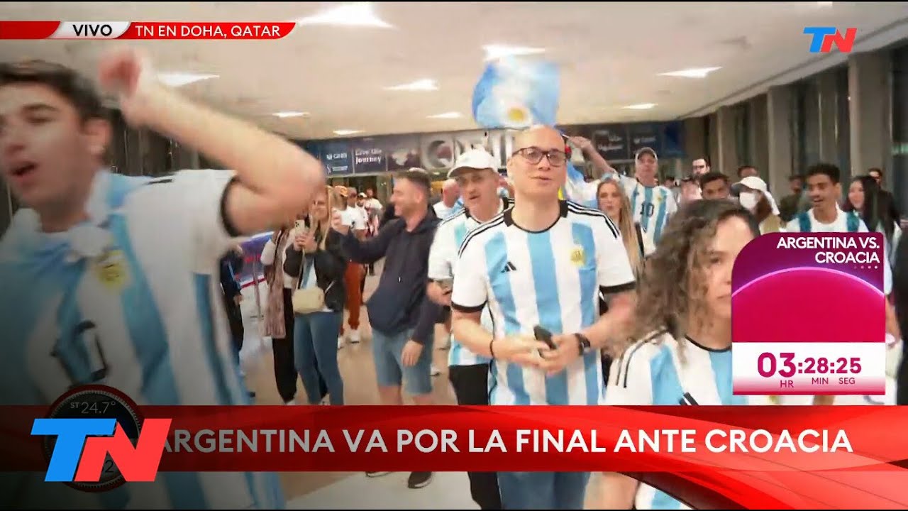 MUNDIAL QATAR 2022: Los hinchas argentinos copan la previa del partido frente a Croacia.