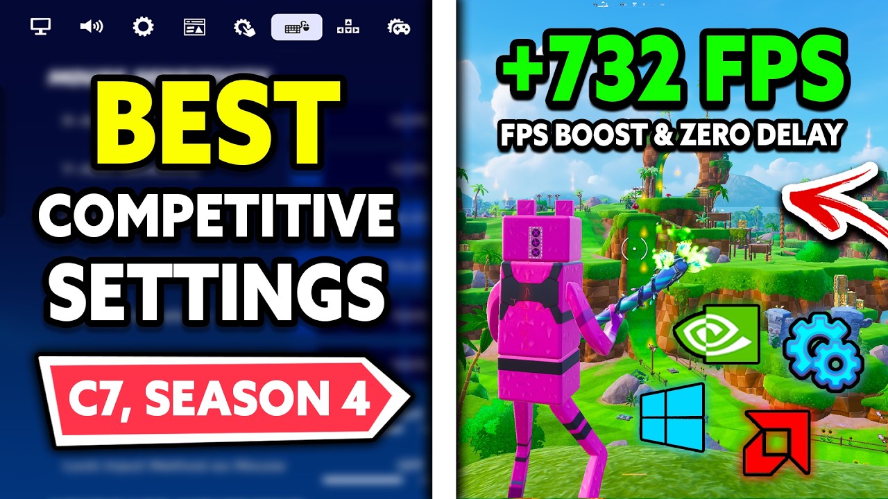 ЛУЧШИЕ соревновательные настройки в Fortnite Сезон 4! (Больше FPS и нулевая задержка)