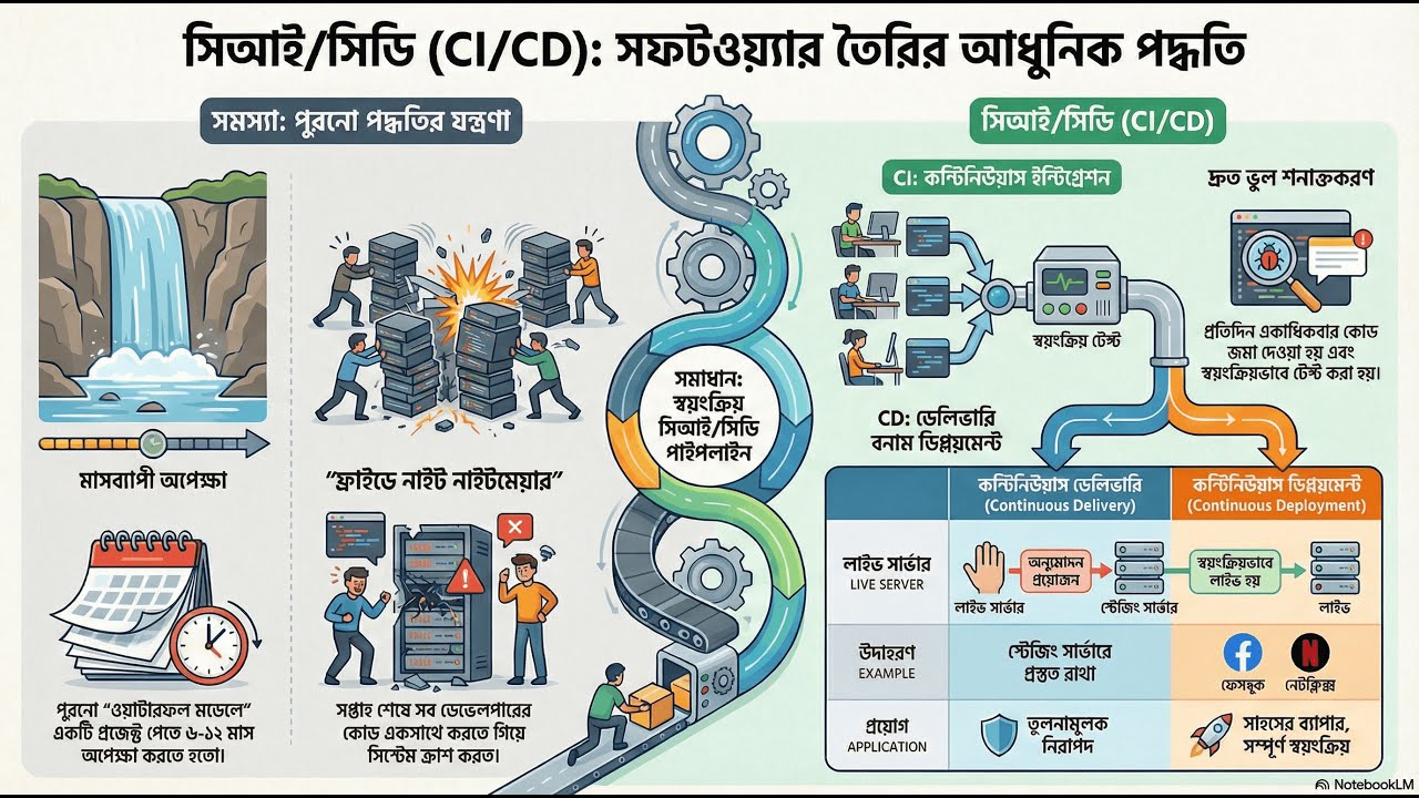 CI/CD 🔥 | সফটওয়্যার ডেভেলপমেন্ট পাইপলাইন গাইড #cicd #pipeline
