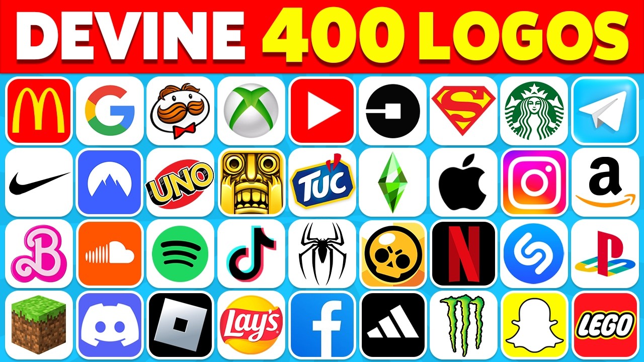 Devine 400 LOGOS en 3 SECONDES 🧐🧠✅ | 1 Heure de Logos Célèbres | Quiz Logos 2025