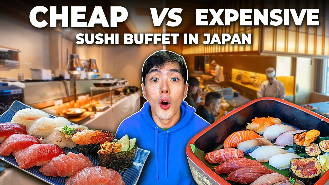 Cheap VS Expensive Sushi Buffet in Japan!