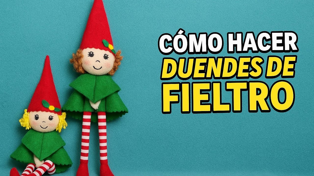 Como hacer adornos navideños con duendes de fieltro #manualidades #navidad 