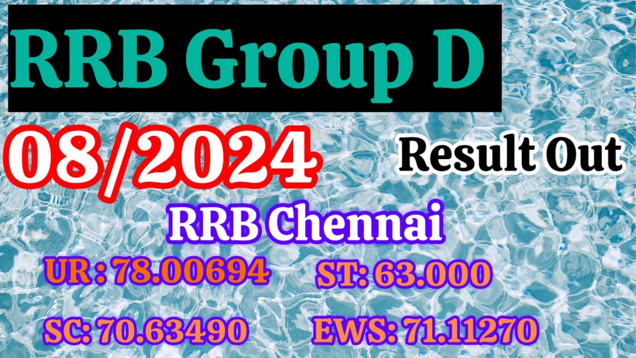RRB Group D 2024 Result Out😳RRB Chennai zone Candidates 📣Check your Result 