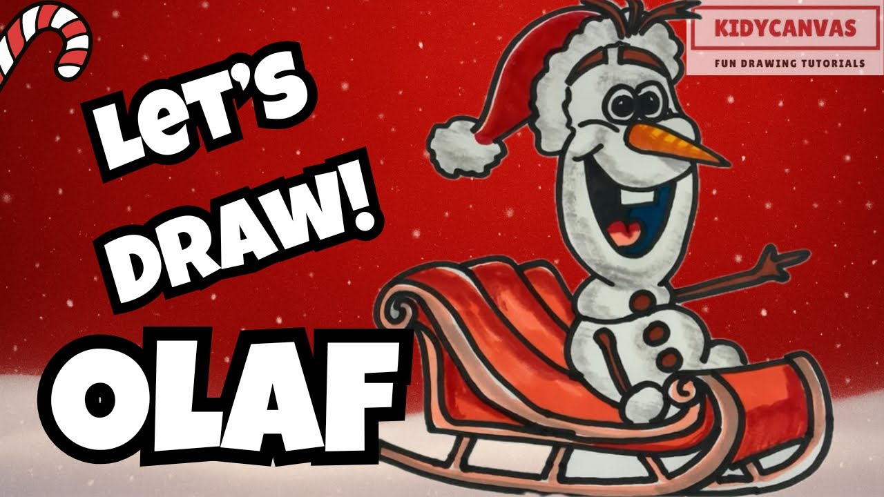 Olaf on a Snow Slide ❄️⛄ | Relaxing & Fun Winter Drawing for Kids to Watch and Enjoy