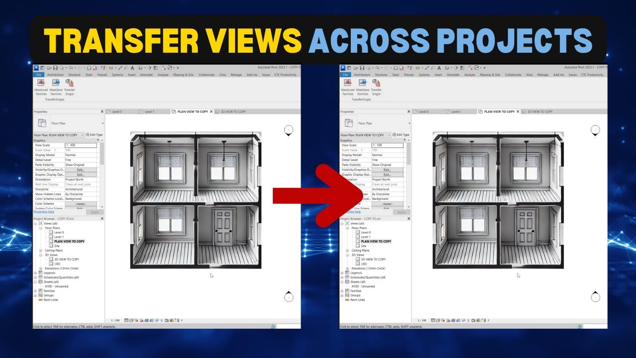 Copy Plan, 3D, Section Views between Revit Files