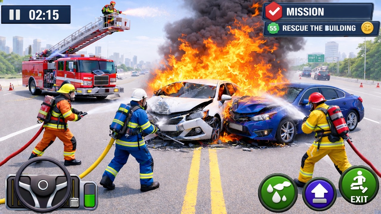 OUT OF CONTROL Emergency Fire Truck Crash And Rescue Firefighter 3D - Android Gameplay