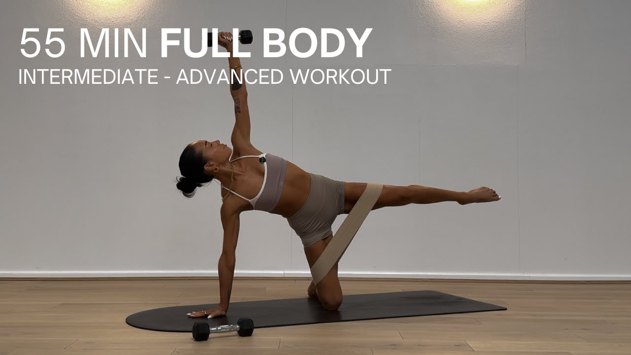 55 MIN FULL BODY STRONG PILATES WORKOUT | WEIGHTS + RESISTANCE BAND | Intermediate - Advanced