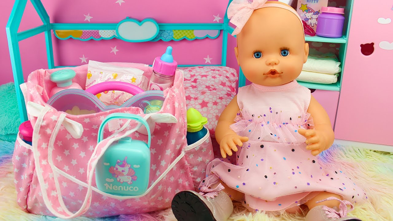 ¡Nos vamos de paseo! 🍼👶 Preparo el BOLSO CAMBIADOR o PAÑALERA de mi Muñeca Bebé NENUCO Emma