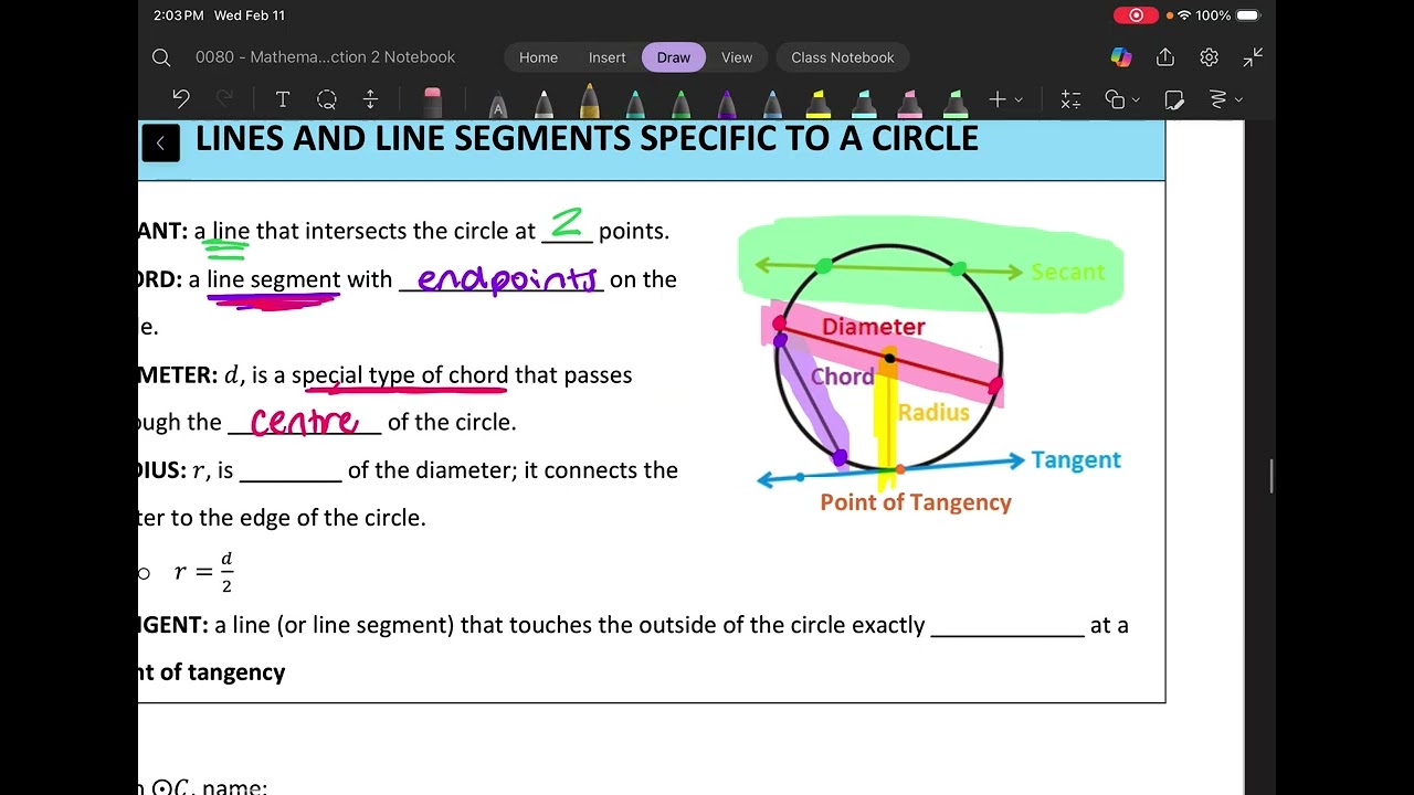 Grade 9 Math - 6 5: Introduction to Circles