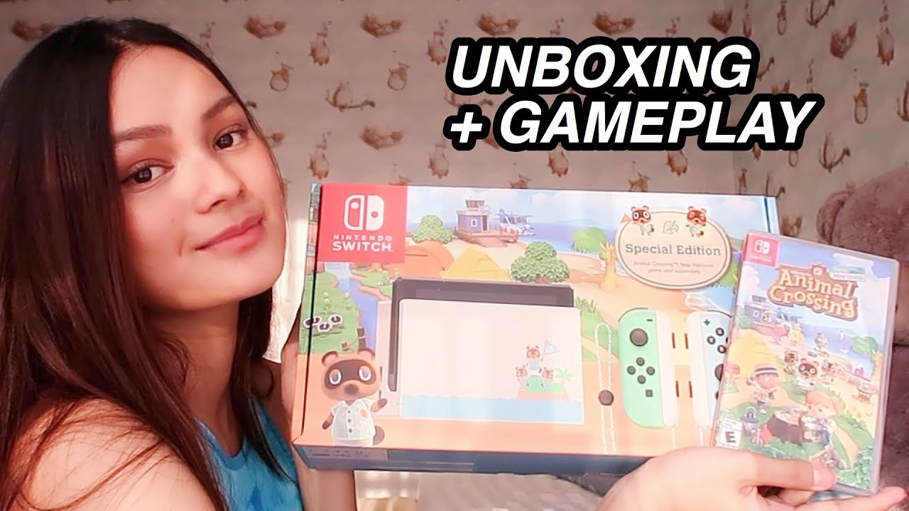 Nintendo Switch Animal Crossing UNBOXING 🍃+ GAMEPLAY (Philippines)