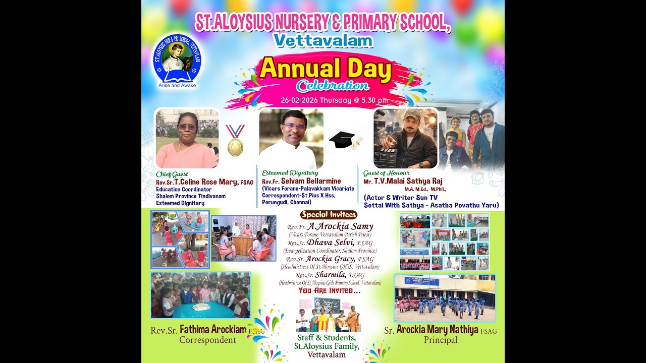 ANNUAL DAY ST.ALOYSIUS N P SCHOOL VETTAVALAM | 26.02.2026