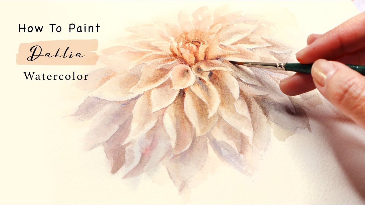 How To Paint A Realistic Dahlia Flower In Watercolor Tutorial