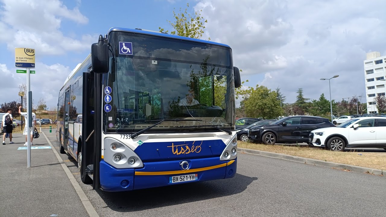 Tisséo - Ligne 43 Irisbus Citelis 12 GNV N°7733 (Ex : 1128) Argoulets/Saint Jean Clinique De L'Union