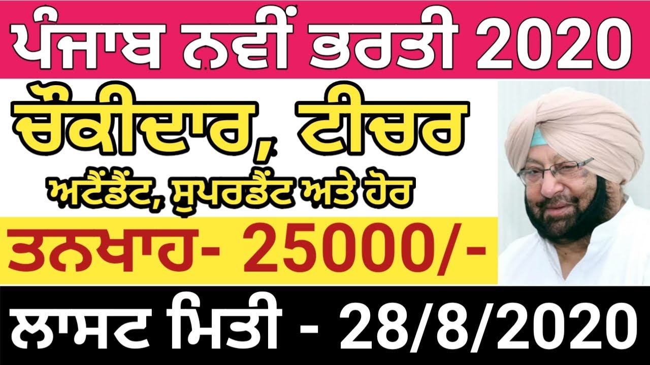 Govt Vacancy Open in Punjab | Latest Punjab Government Jobs 2020 | Punjab Govt Jobs Vacancies