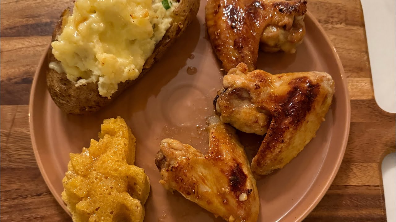Teriyaki Wings and Twice Baked Potatoes