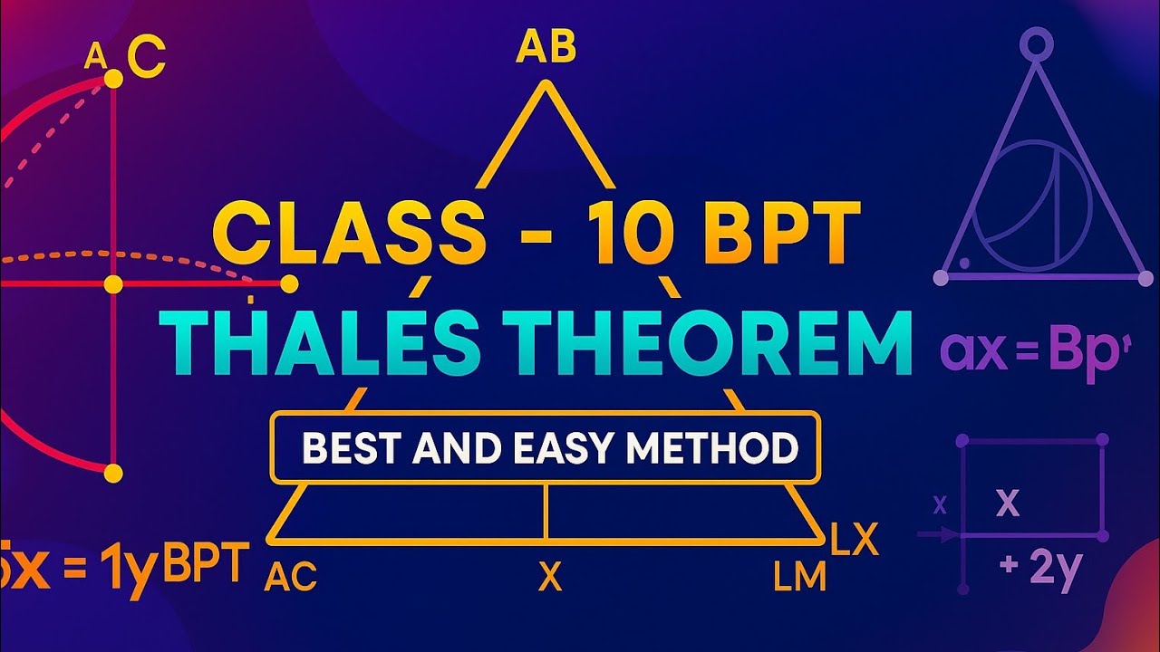 BPT Theorem class 10 || Thales Theorem || Theorem 6.1 triangles Maths NCERT CBSE