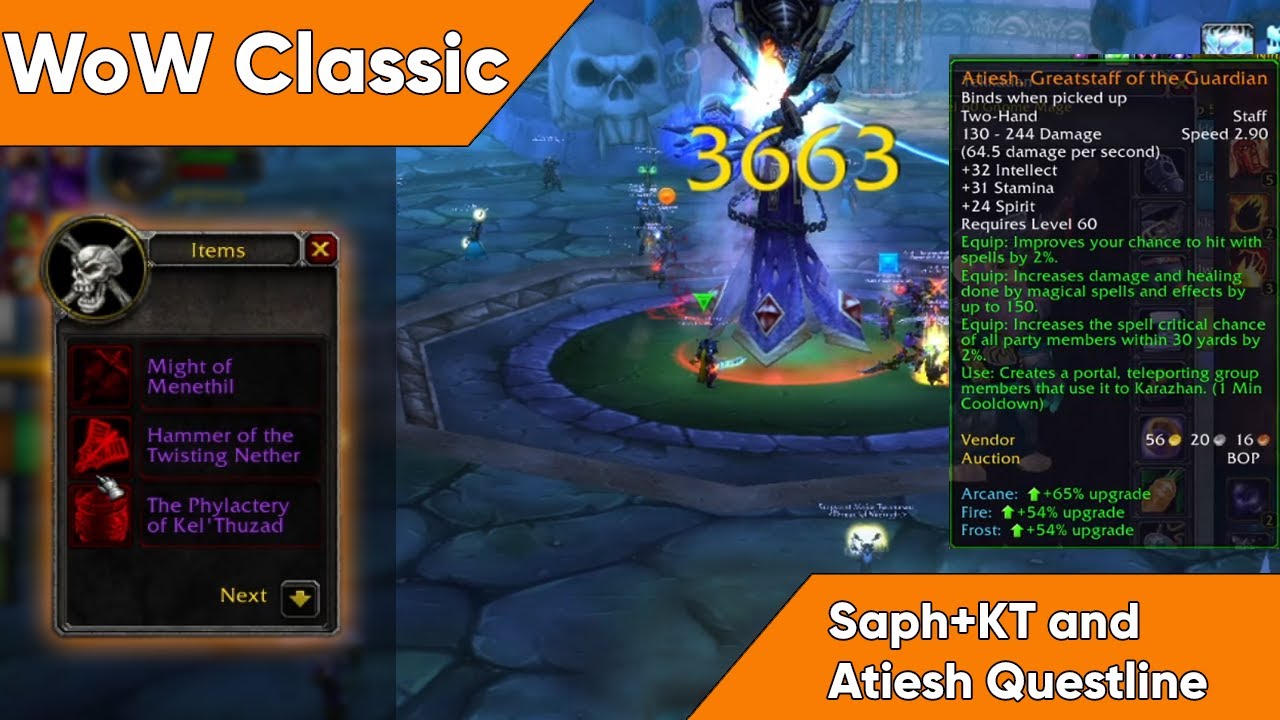 WoW Classic Naxxramas Sapphiron and Kel'Thuzad Kills + Atiesh Questline - Mage POV