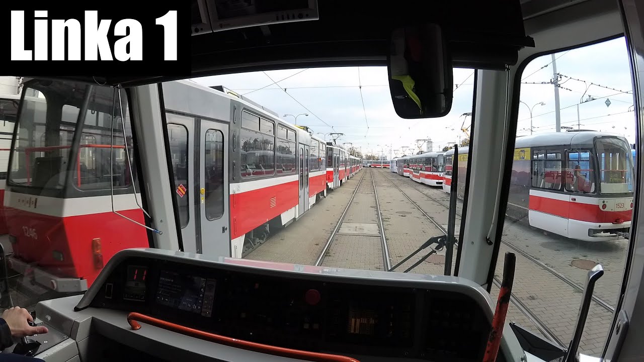 Linka 1 Brno -- Pisárky - Řečkovice [Vario LF2R.E+LFR.E] [Tram Cab View]