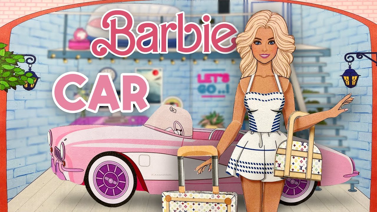 How To Make Paper Barbie Car, Garage and Backyard | Doll Crafts #diycrafts #tutorial #quietbook