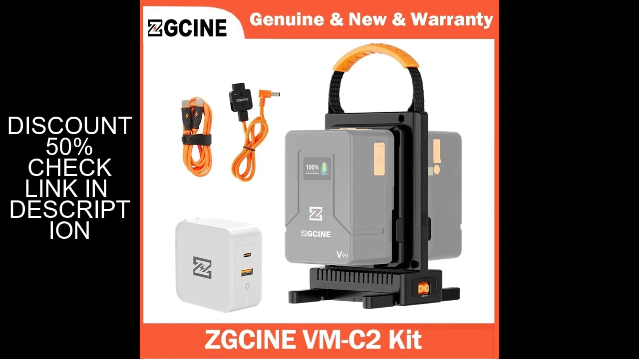 ZGCINE VM-C2 Kit Dual-Channel V-Mount Battery Charger V Lock Battery Charger 100W PD Fast Charger fo