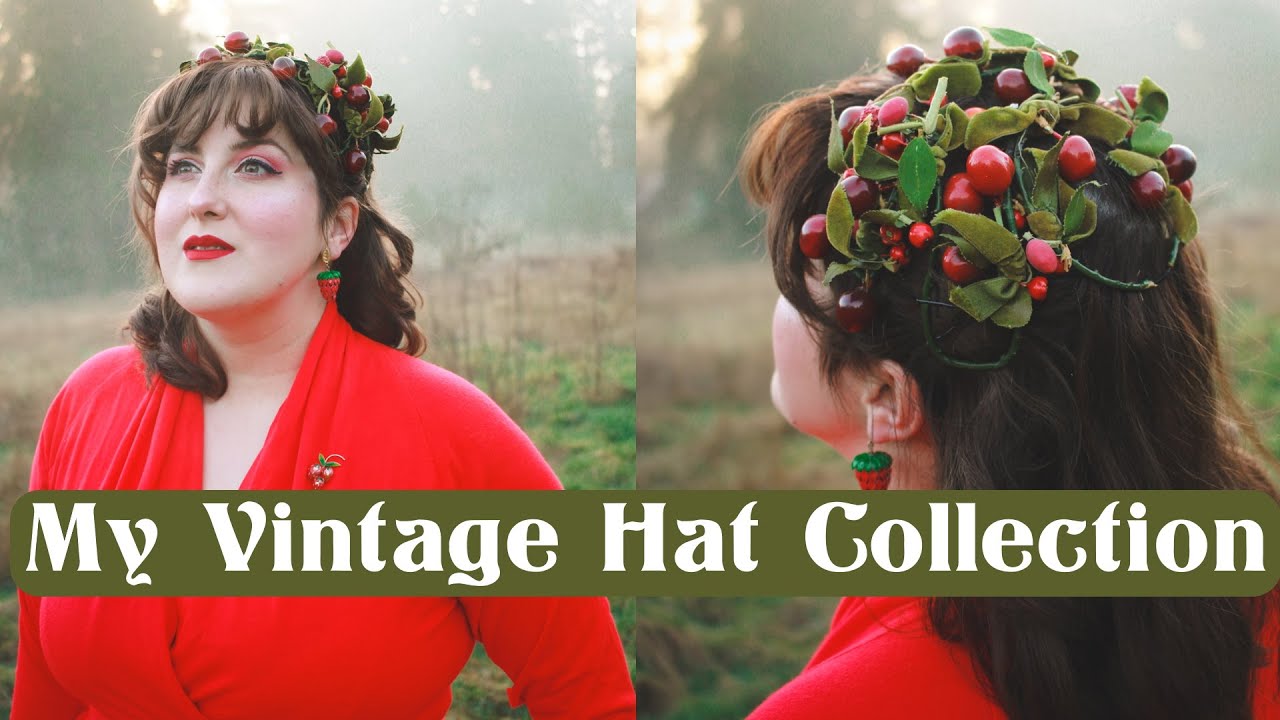 Trying on every vintage hat I own || vintage hat tour and all your questions answered!