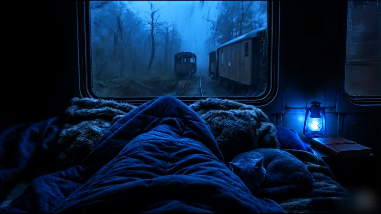 Звуки поезда и дождя для сна (без рекламы) 🚂 | Уютное ночное путешествие для глубокого сна